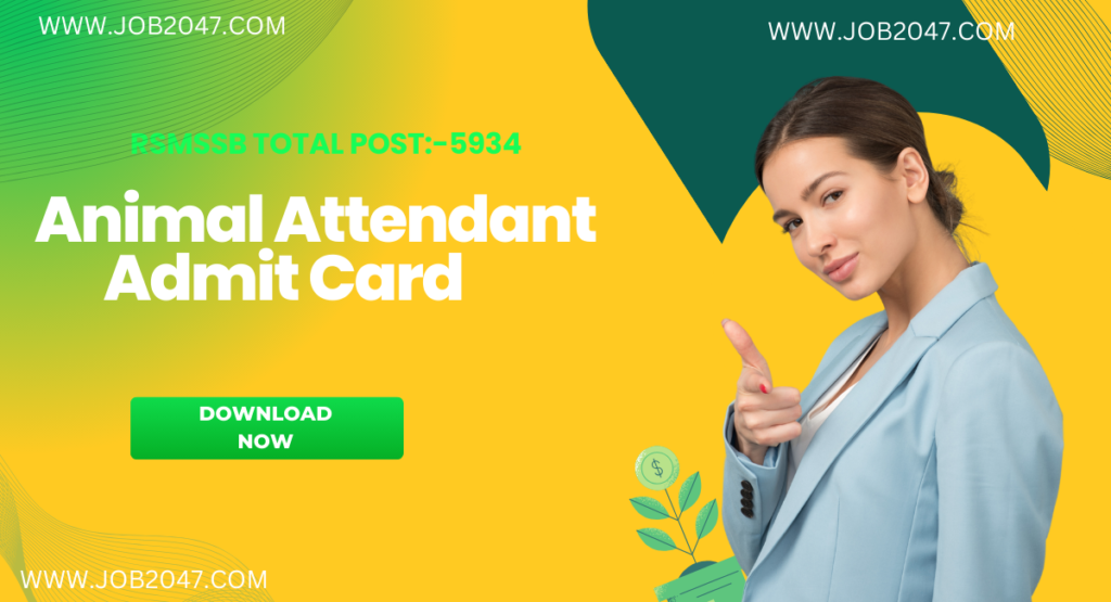 RSMSSB Animal Attendant Admit Card