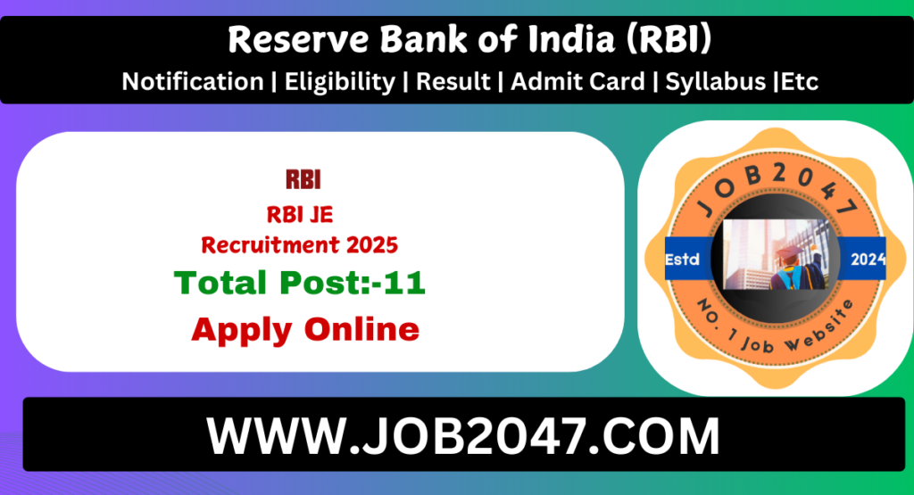 RBI JE Recruitment 2025